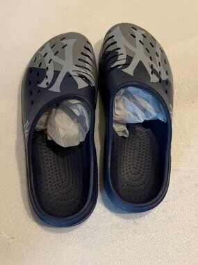 NEW New York Yankees Slides Clogs FOCO  Men Size 11 Big Logo MLB Navy Blue Gray